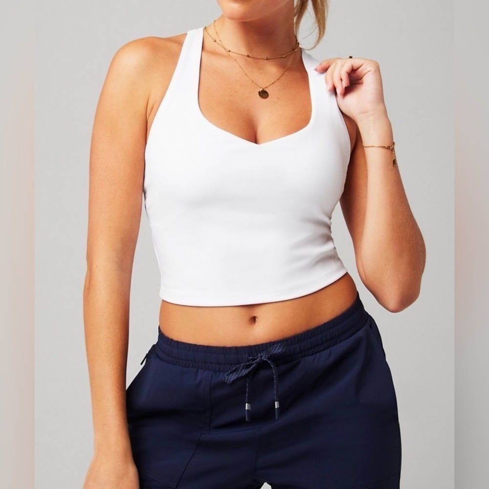 Fabletics Anywhere Cropped Built-In Bra Tank Size Large NWT